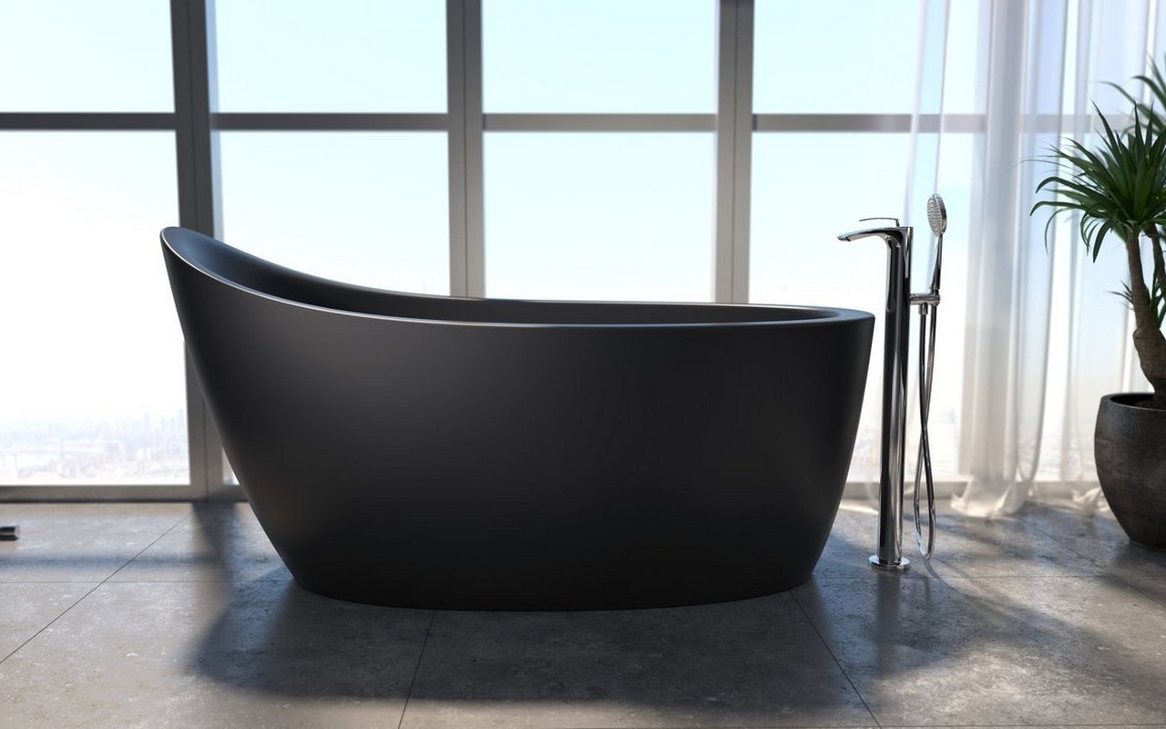 áˆ Aquatica Emmanuelle 2 Freistehende Badewanne Aus Kunststein Nerox Schwarz Buy Online Best Prices