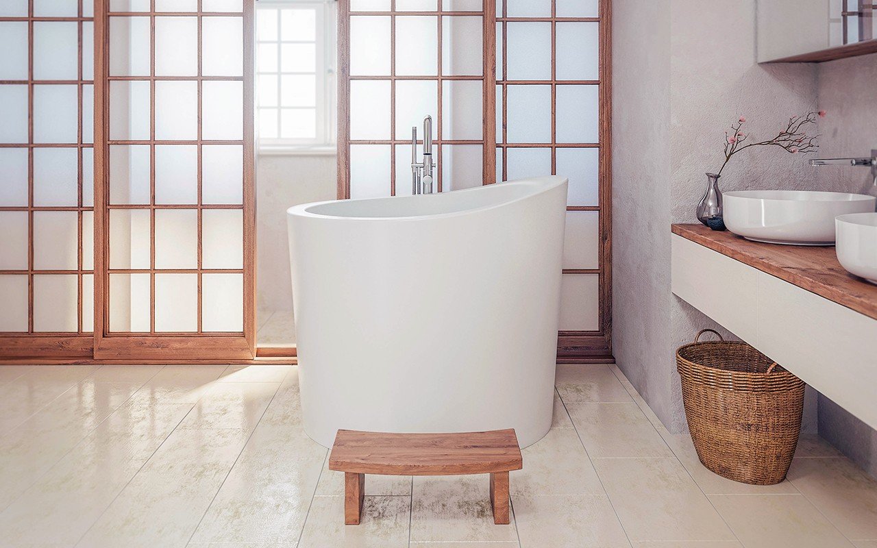 Aquatica True Ofuro Mini Freistehende Japanische Badewanne aus Kunststein AquateX™ picture № 0