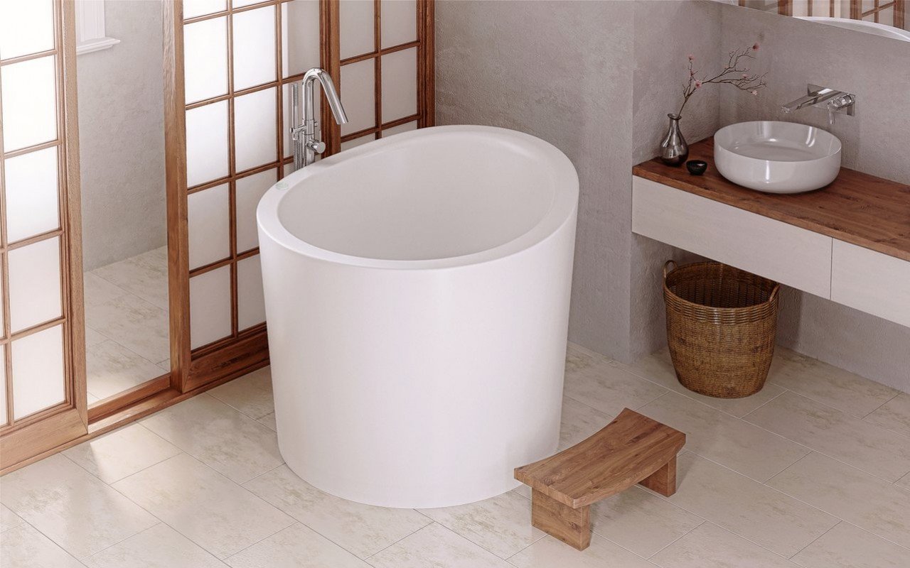 Aquatica True Ofuro Mini Tranquility Beheizte Freistehende Japanische Badewanne aus Kunststein AquateX™ – International (220V/50/60Hz) picture № 0