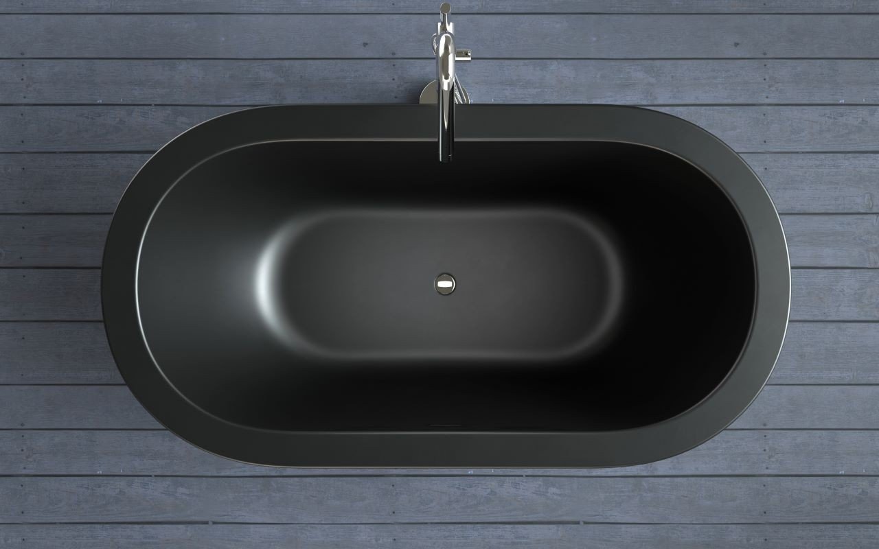 Aquatica Karolina 2 Freistehende Badewanne aus Kunststein NeroX™ – Schwarz picture № 0