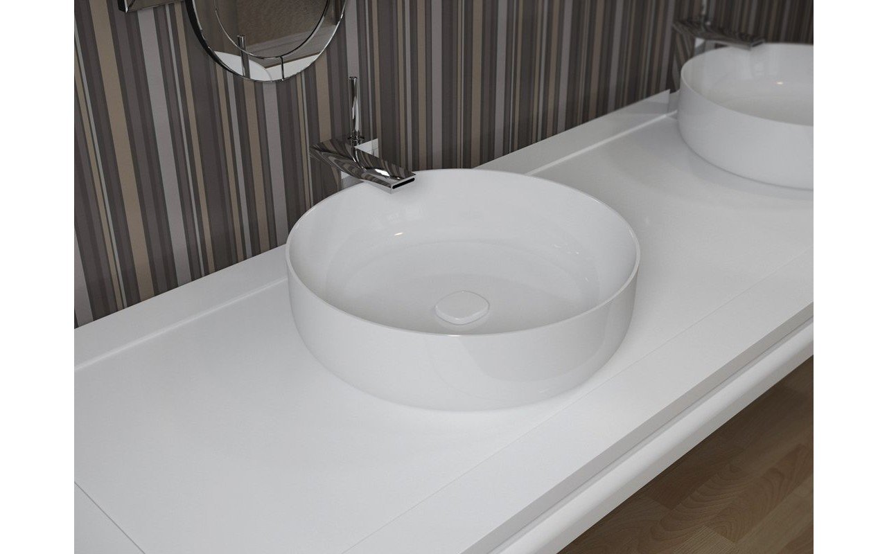 Metamorfosi-Weiß rundes Aufsatzwaschbecken aus Keramik für das Badezimmer picture № 0