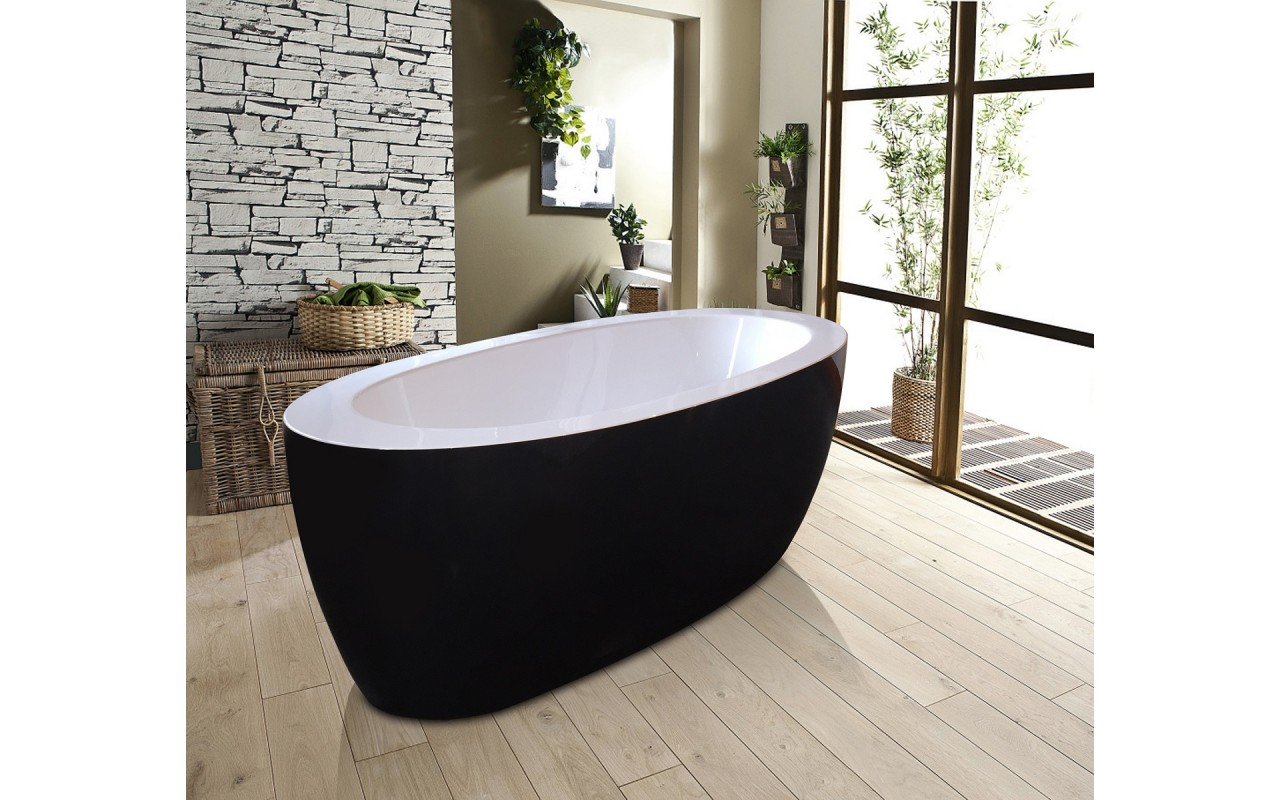 Aquatica Purescape™ 174B Freistehende Badewanne aus Acryl – Außen Schwarz, Innen Weiß picture № 0