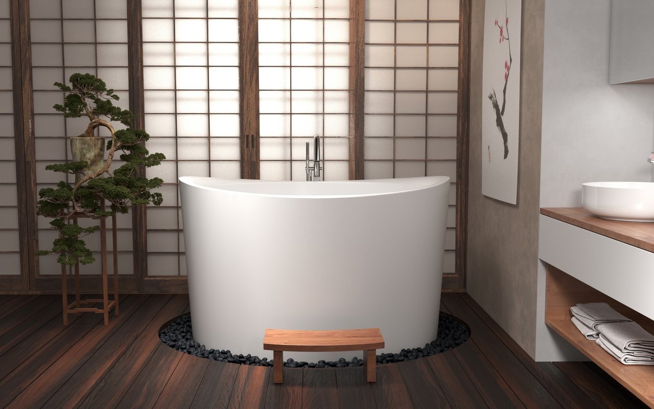 Aquatica True Ofuro Duo Freistehende Japanische Badewanne aus Kunststein DurateX™ picture № 0