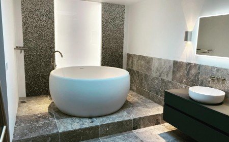 Aquatica Aura White Freestanding Solid Surface Bathtub Customer Photos1