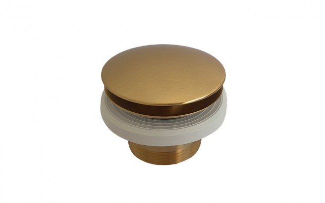 Aquatica Euroclicker3 Aged Gold Bathtub Drain02